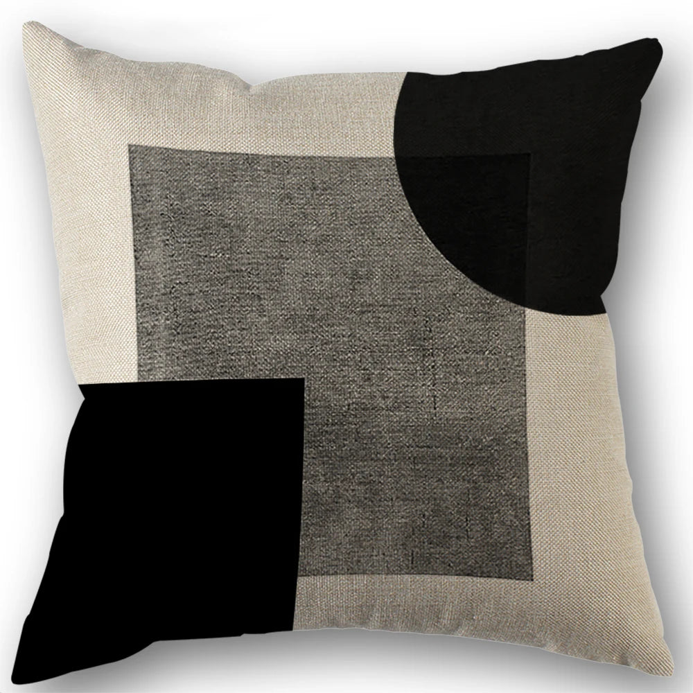 1/4pcs Abstract Geometric Throw Pillow Covers 45X45cm Modern Boho Black And White Decorative Cushion Cases Home Decor