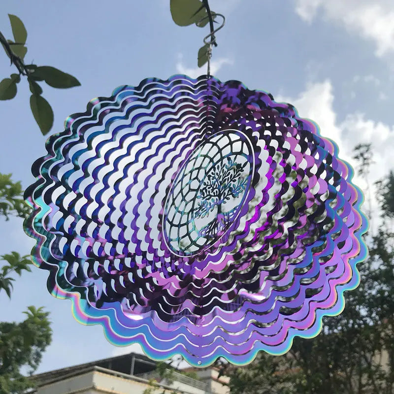 3D Wind Spinner Chime Heart Square Drop Shape Stainless Steel Rotating WindChime For Both Outdoor Garden And Indoor