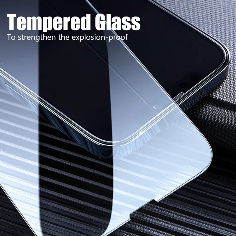 4Pcs Tempered Glass For iPhone 17 16 15 14 13 12 11 Pro Max Plus Mini Air 7 8 6S SE 2022 2020 X XS Screen Protector Protective