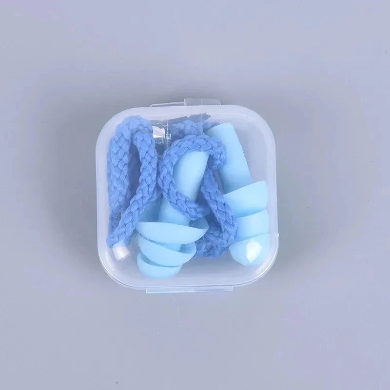 1 Pc Silicone Ear Plugs Sleep Earplugs Noise Reduction Swimming Earplugs With Rope For Diving Underwater Ear Plugs