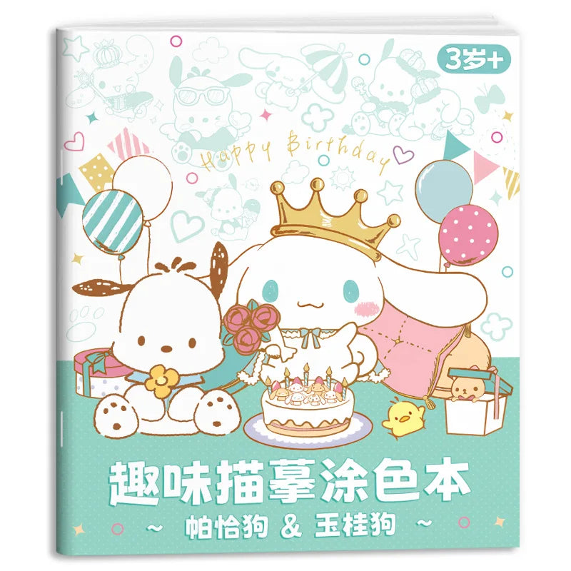 New Sanrio Kuromi Painting Notebook Children'S Sketching Coloring Copy Notebook Elementary School Cartoon Anime Line Draft