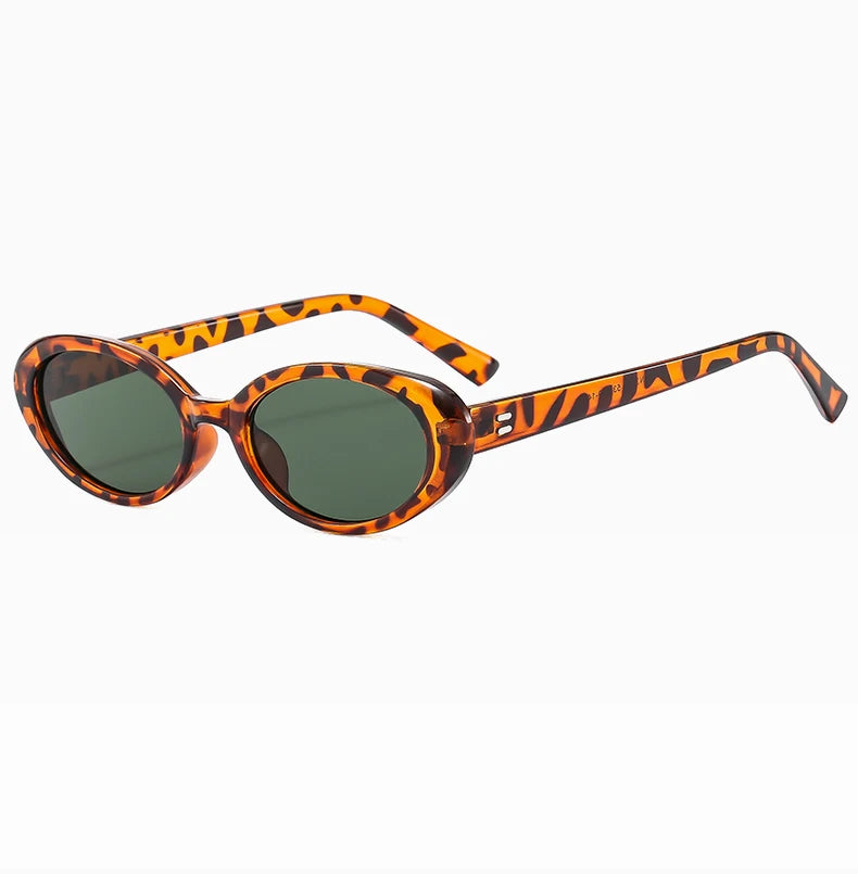 New Women's Retro Oval Sunglasses Black Small Frame Fashion Brand Trendy Hot Points Sun Glasses Female Lady Goggle UV400