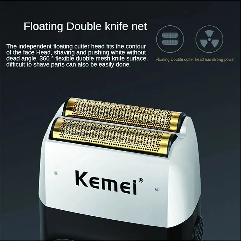 KEMEI Bald Head Shaver Waterproof USB Rechargeable Razor Barber Cordless Shaving Lithium Titanium Beard Trimmer For Men