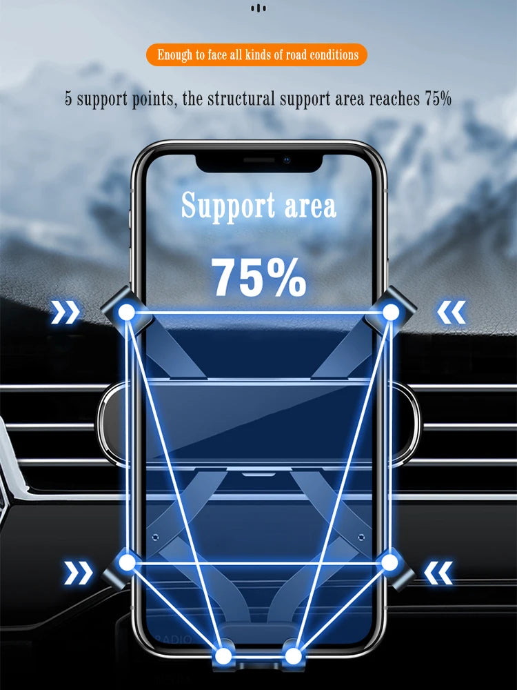Car Phone Holder For Toyota CHR 2018-2022 Gravity Navigation Bracket GPS Stand Air Outlet Clip Rotatable Support Car Accessories
