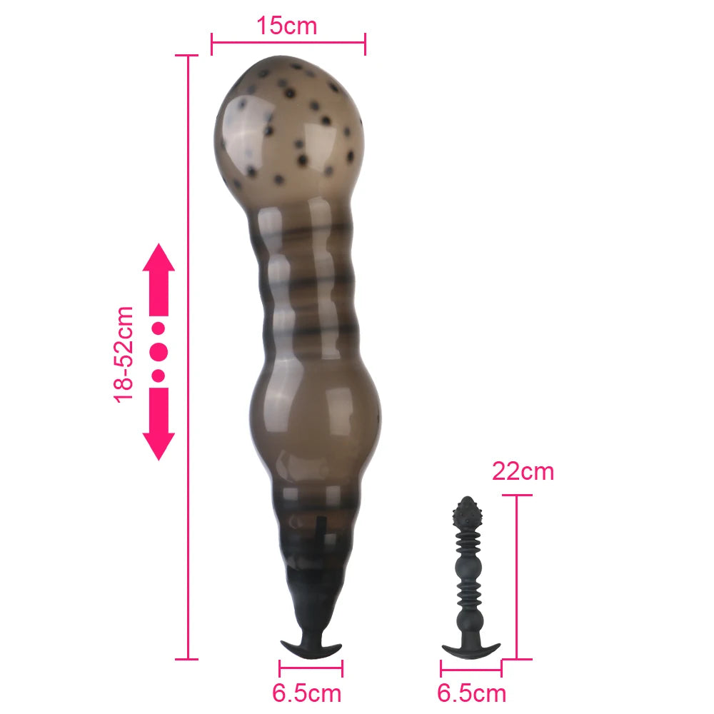 18-52cm Inflatable Anal Beads Anal Plug For Women Vaginal Dilator Men Butt Expander Big Dildos Female Masturbator Sex Toys Adult