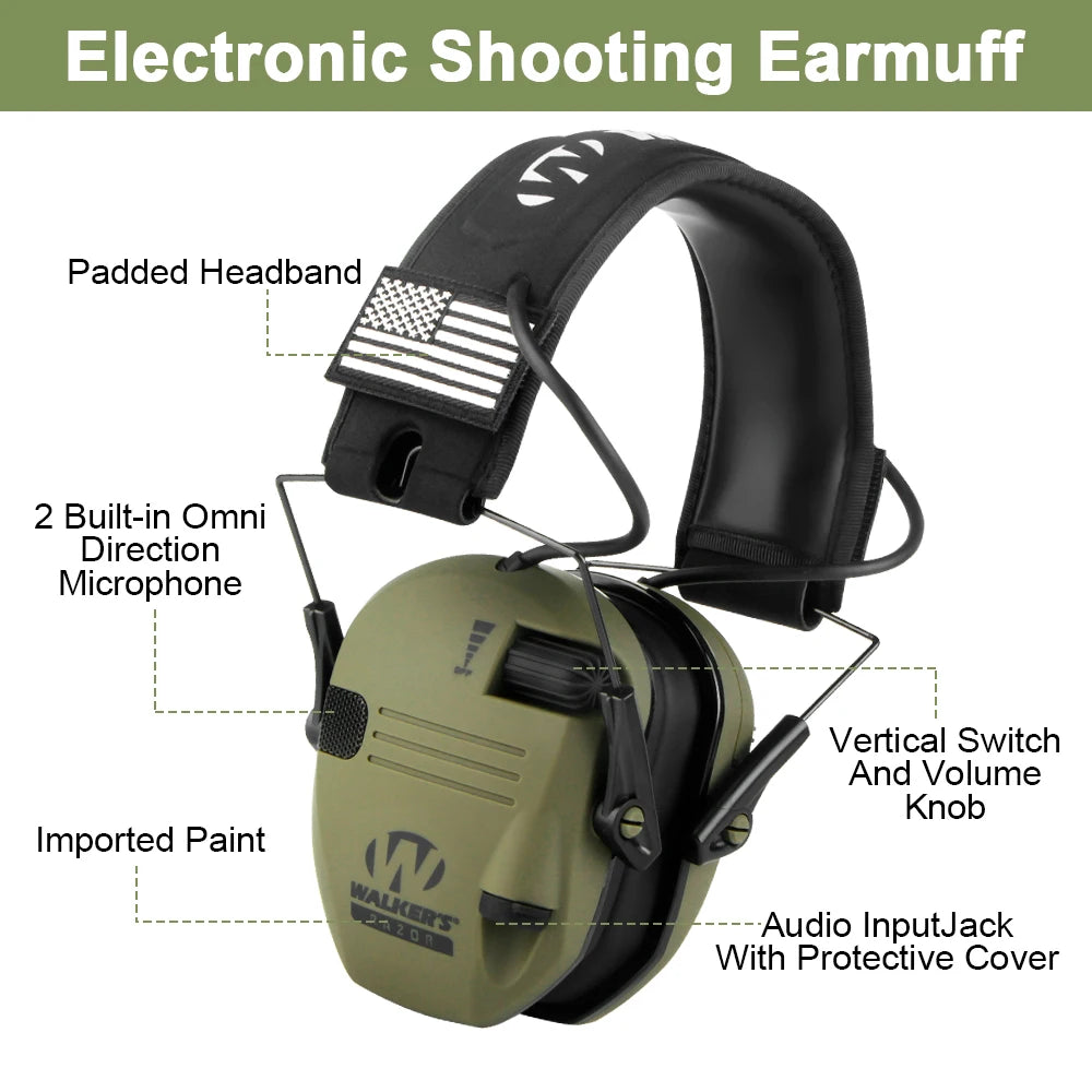Original Military Tactical Electronic Shooting Earmuffs Outdoor Hunting Sound Pickup Noise Reduction Protection Hearing Headset