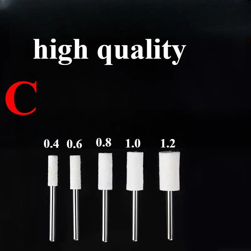 5/6PCS O.D 3-12mm Wool Felt Polishing Wheel Grinding Head Suitable for Dremel Drill Bit Rotation Tool 2.35mm Handle
