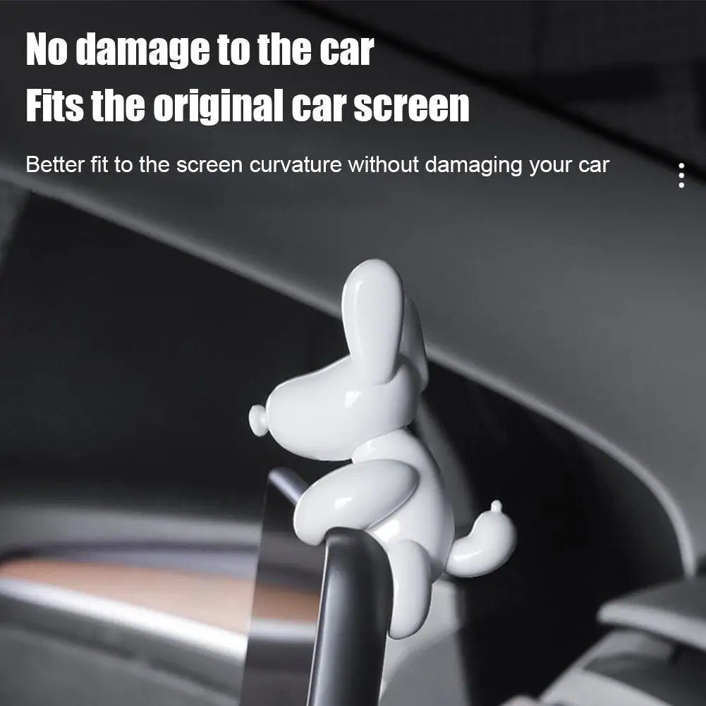 Car Cartoon Mini Puppy Dog PVC For Tesla Model 3/Y And New Model3 Highland Central Control Screen Automotive Interior Decoration