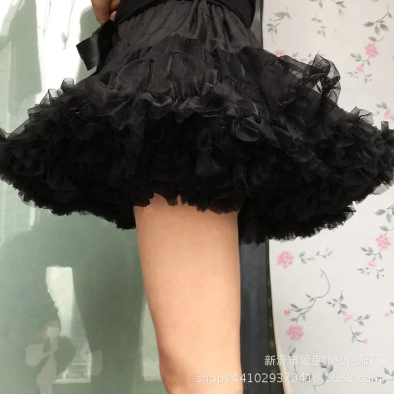 Women Flower Style Lolita Petticoats Tutu Puffy Cancan Skirt Under Crinoline Inner Bustle Cosplay For Wedding Dresses Skirt