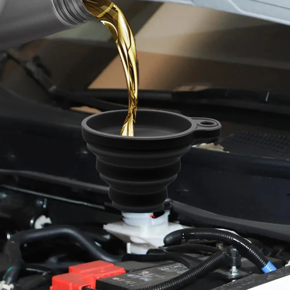 New Engine Funnel Car Universal Silicone Liquid Funnel Washer Fluid Change Portable Auto Engine Oil Petrol Change Funnel
