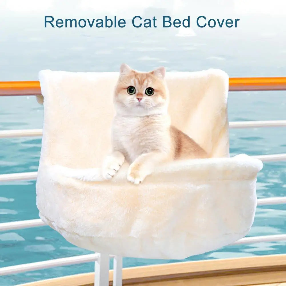 Foldable Cat Bed Removable Cat Bed Cover Cozy Cat Radiator Bed with Metal Frame Plush Hammock for Heaters Foldable for Warmth
