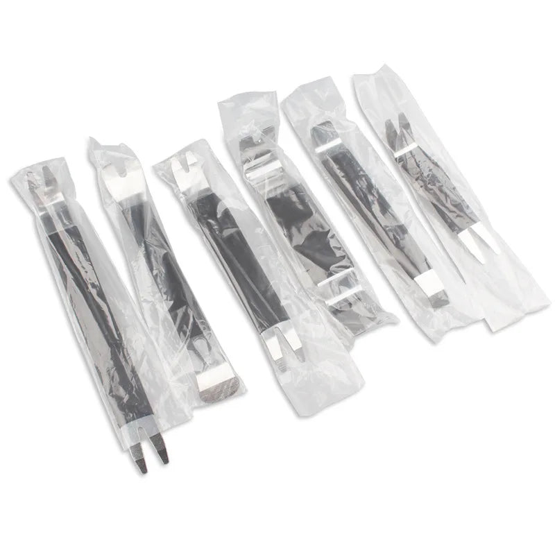 6Pcs Car Removal Tool Kits Car Door Clip Panel Trim Dash Auto Radio Metal Removal Pry Tool Automobile Interior Disassembly Tools