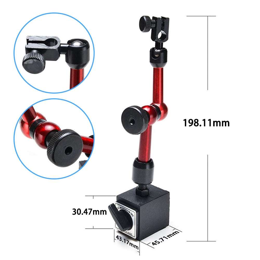 Digital Dial Indicator 0-12.7mm/0.5'' 0.01mm with Mini Magnetic Base Holder Adjustable Universal Gauge Caliper Measuring Tools