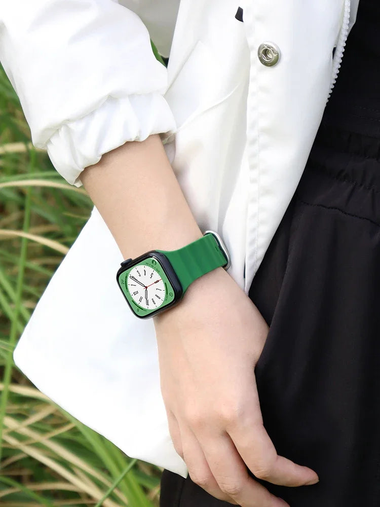 Ocean Band for Apple watch Ultra Series 10 9 7 8 5 6 SE 49mm 45mm 46mm 42mm 44mm 40mm 41mm Silicone bracelet correa iWatch Strap