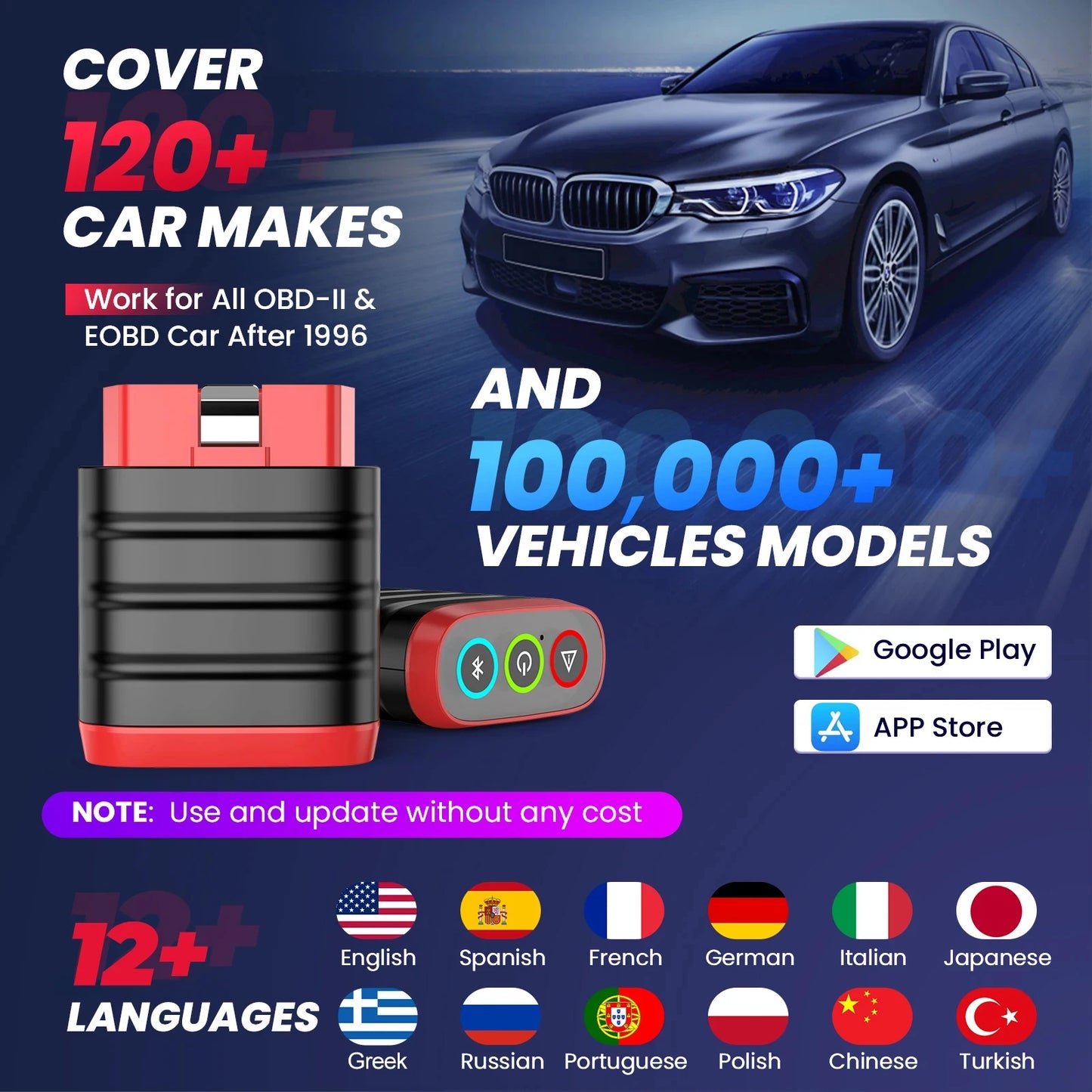 THINKCAR THINKDIAG MINI Auto OBD2 Bluetooth Scanner Full System Diagnostic All Car Lifetime Free Automotive Diagnosis Scan Tool