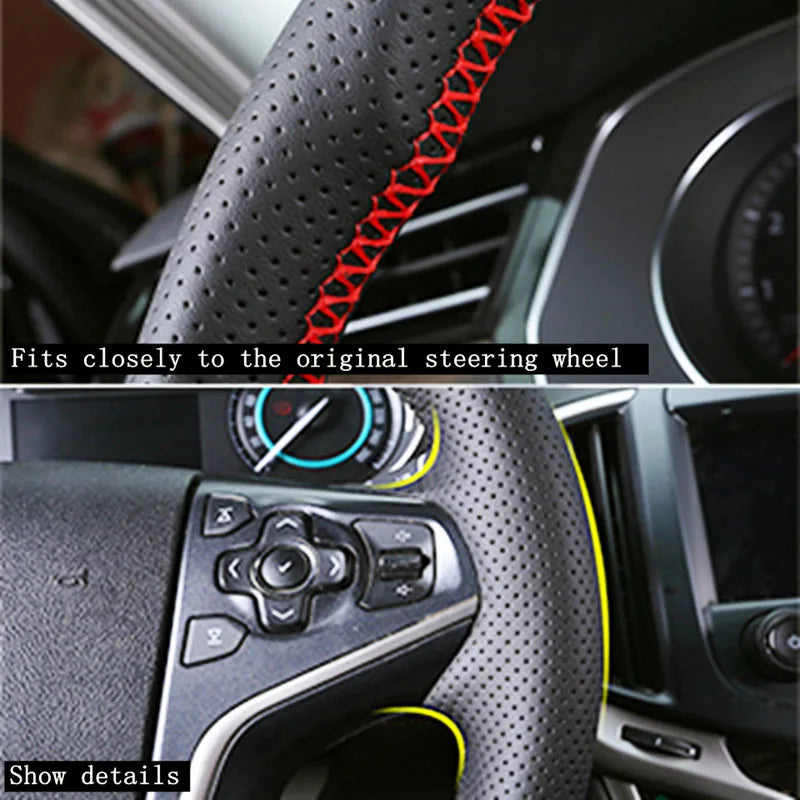 Customize DIY Car Steering Wheel Cover Microfiber Leather For MG ZS HS GS 5 6 RX5 RX8 ZST ZS EV 2017-2023 Car Accessories