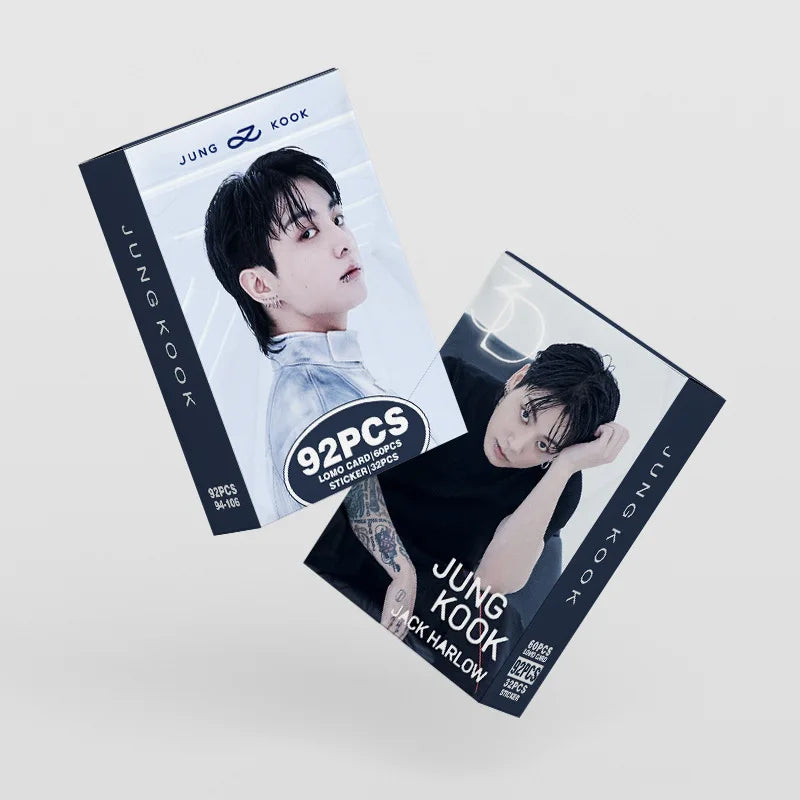 New 92 JUNGKOOK Solo Album GOLDEN Merchandise Photo Album Stickers JK Double-Sided LOMO Cards Celebrity Fan Gifts