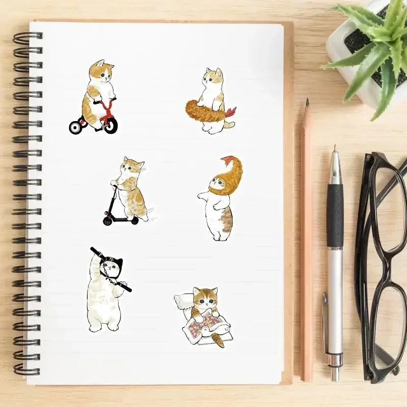 Funny Cute Cat MEME Animals Stickers Kawaii Cats Decals Scrapbooking Notebook Luggage Laptop Skateboard Sticker Toy