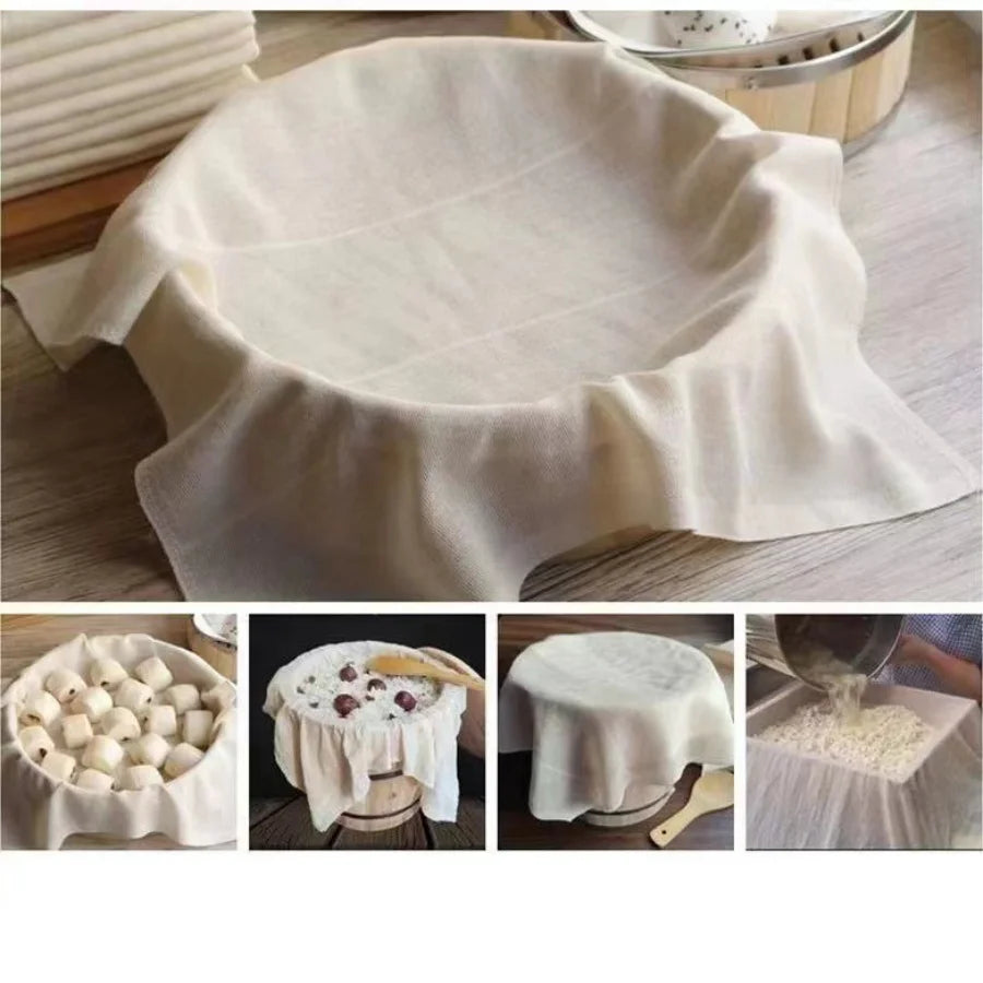 2pcs cotton Steamer Cloth high density curd cloth filter soybean milk cloth filter residue gauze insulation cover Kitchen Tools