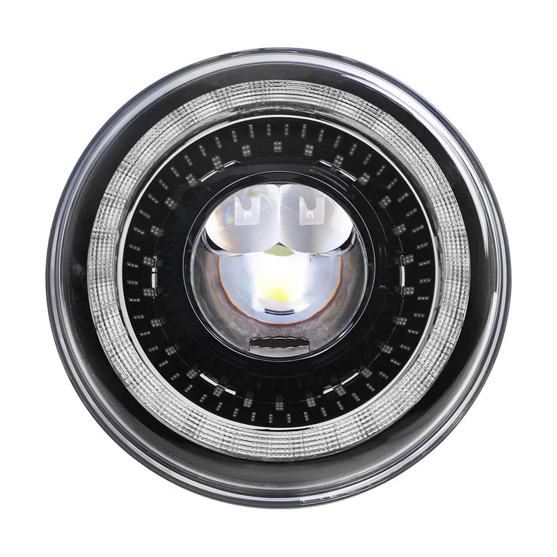 7" Car Led Headlight For Lada Niva 4x4 7inch H4 Led Headlights Angel Eyes For Jeep Wrangler OffRoad 4x4 Suzuki Samurai Toyota