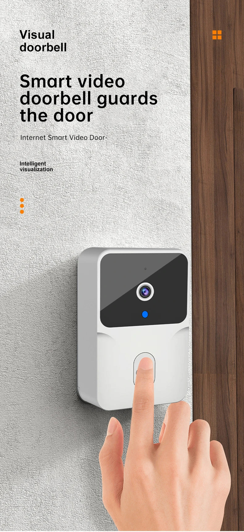 Tuya Smart Video Doorbell WiFi Wireless HD Camerabattery powered camera Security Door Bell Wi-Fi Intercom for Home Apartment
