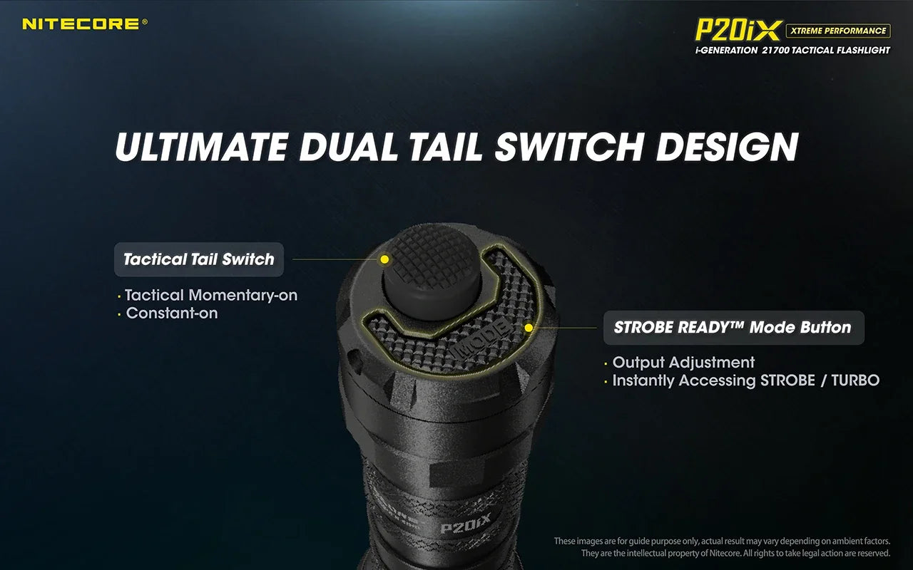 NITECORE P20ix Powerful Tactical LED Flashlight 4000Lumens Rechargeable Torch Light with 21700 Battery for Self-defense Camping