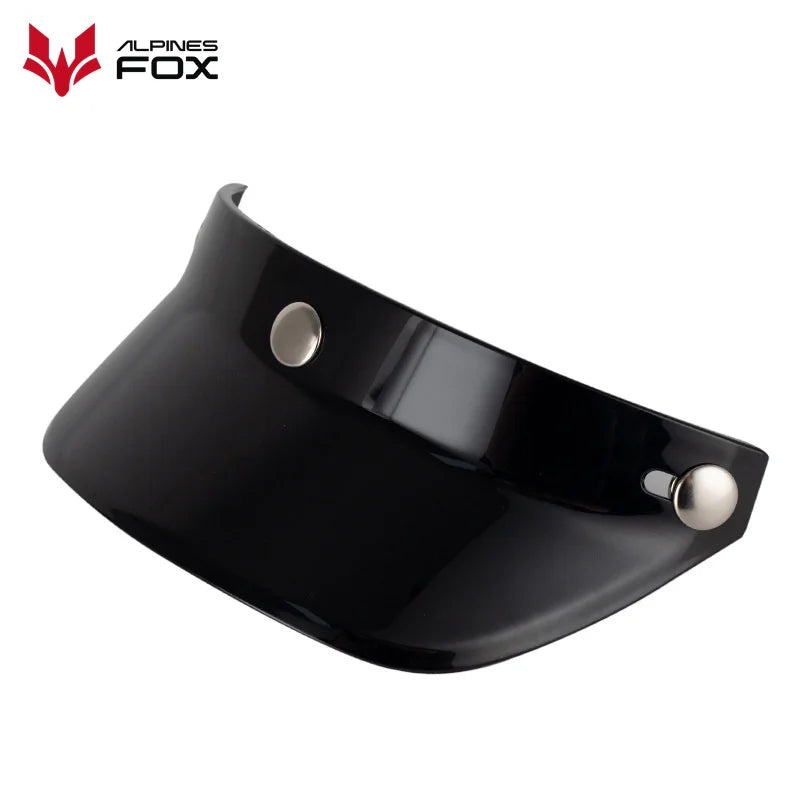 Motorcycle Helmet Sun Shade Protector 3 Snap-Button Retro Open Face Flip Up Down Shield Visor Modified Parts 7.08 X 2.95 In
