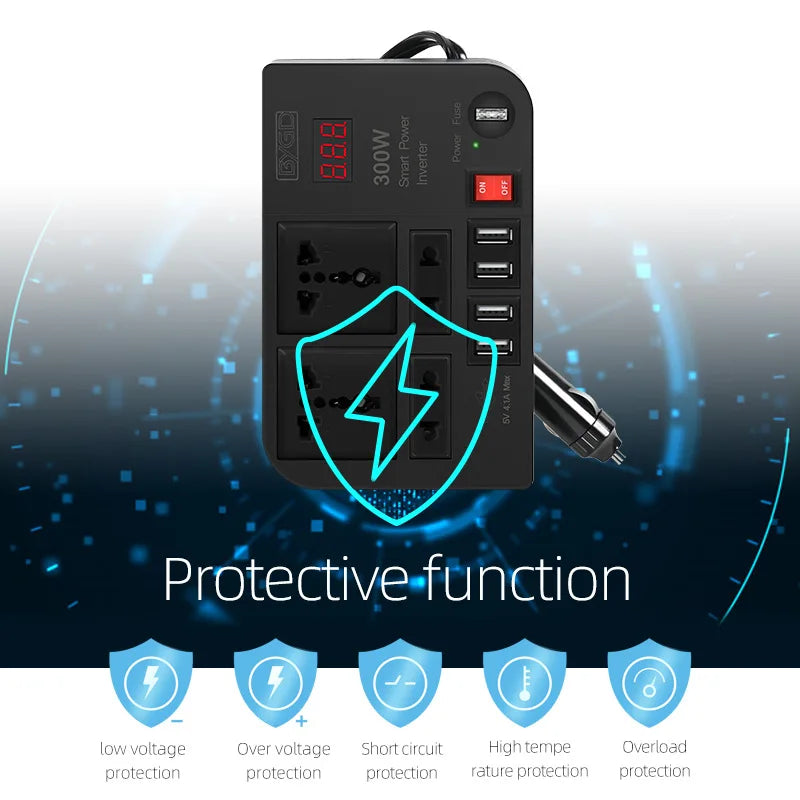 Car Inverter 300W High-power DC 12V To 220V Multi-function Home Modified Sine WaveAutomotive Power Converter power inverter