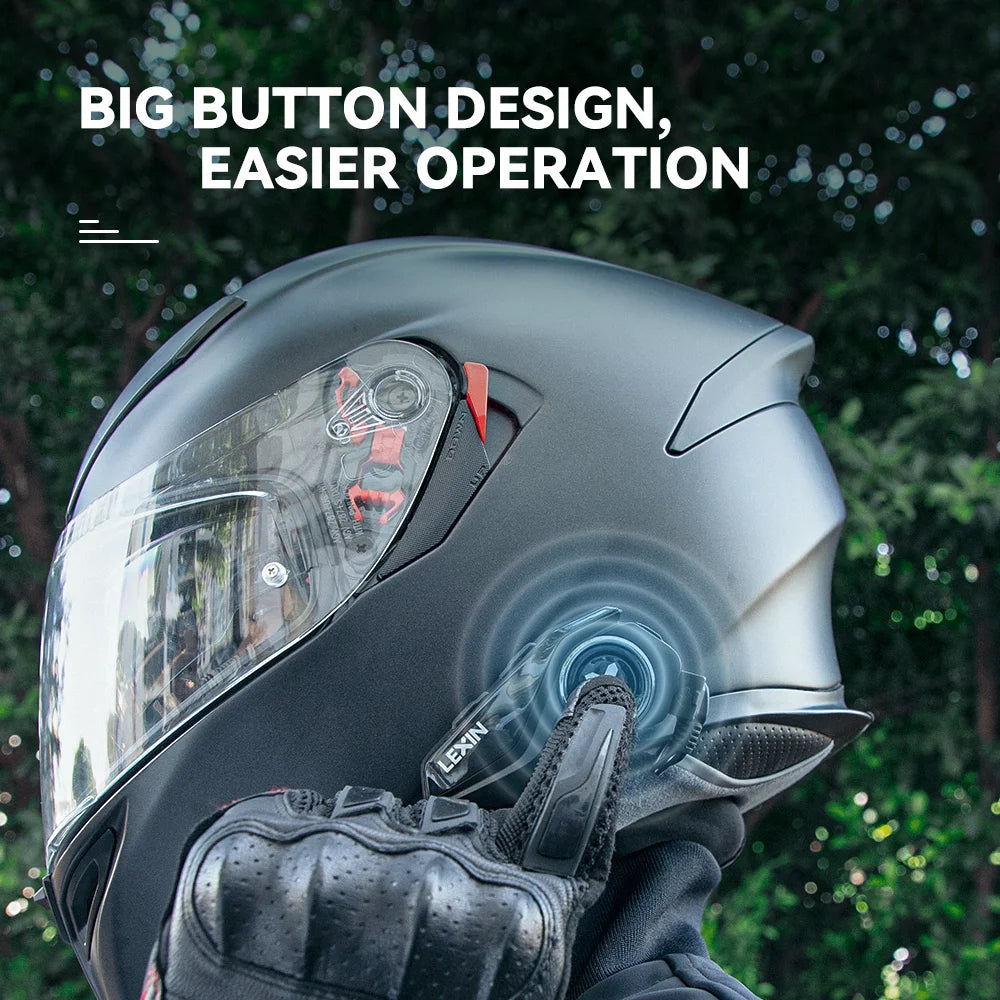 2023 Lexin-G2P Motorcycle Helmet Bluetooth Intercom Up To Pair 6 Riders&Big Button Design Exchangeable Pattern Shell 120KM/H