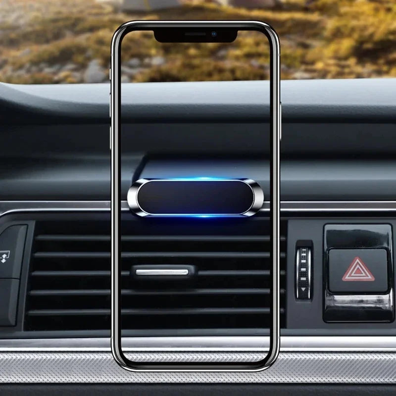 New Magnetic Car Phone Holder 360° Rotation Mini Strip Shape Stand for Huawei Metal Strong Magnet GPS Car Mount for IPhone