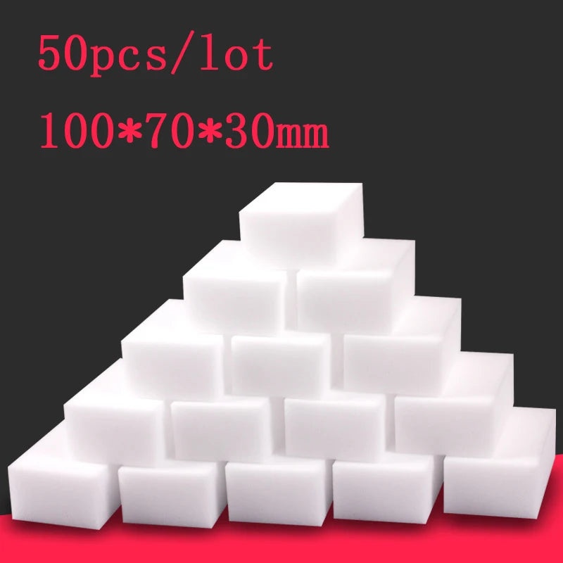 50pcs White Magic Melamine Sponge Eraser Kitchen Office Bathroom Clean Accessory/Dish Cleaning Nano 100*70*30mm
