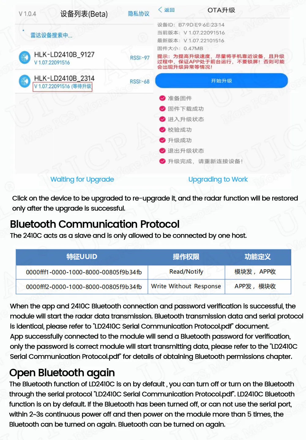 LD2410C 24GHz Human Presence Sensor FMCW Wave Radar Induction Module Body Heartbeat Detection Sensors High Accuracy