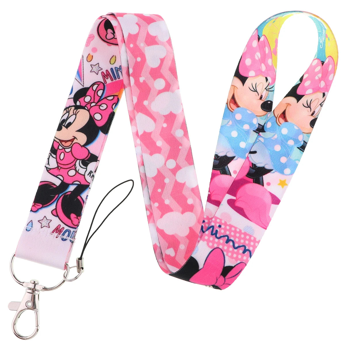 KKZ004 Mickey&Minnie Stitch Lanyard For Keys Keychain Badge Holder ID Credit Card Pass Hang Rope Lariat Phone Charm Gift