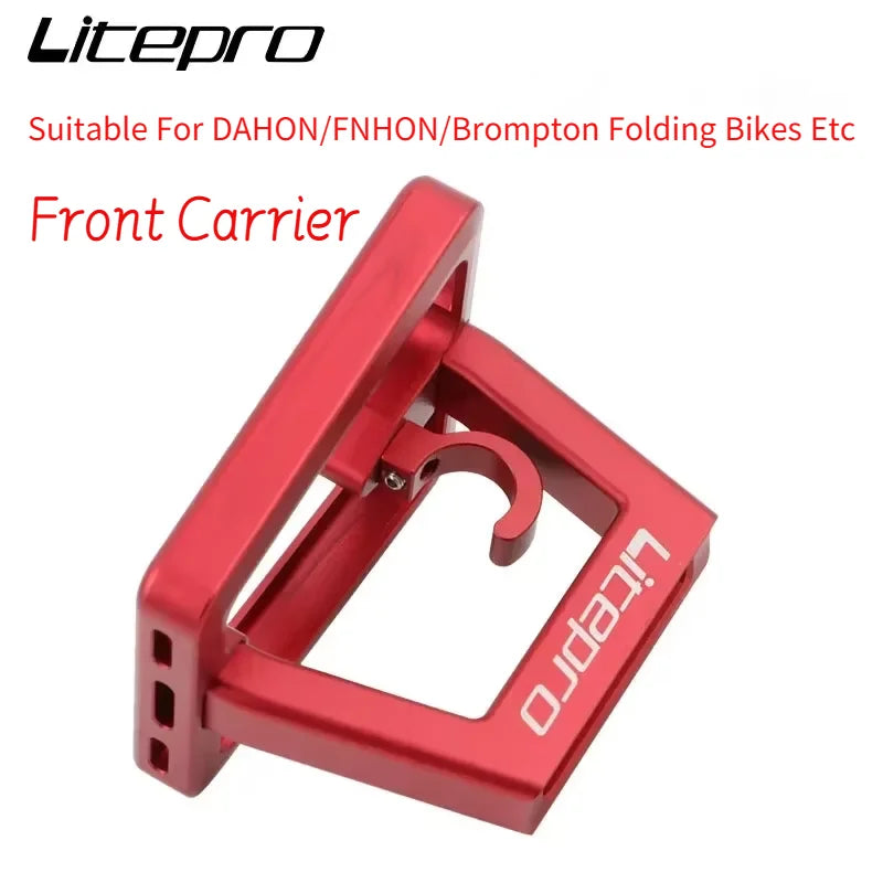 Litepro Folding Bike Front Bag Carrier Block BracketSuitable For DAHON/ FNHON/ Brompton Folding Bike Front Carrier Mount Adapter