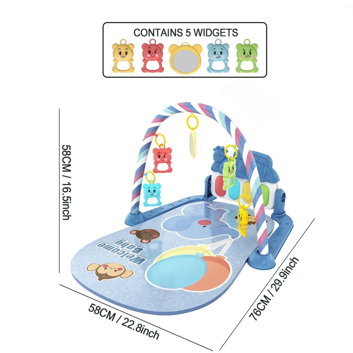 New Baby Foot Piano Fitness Frame 0-1 Year Old Baby Music Fitness Equipment Toy Light Crawling Pad Puzzle Early Education