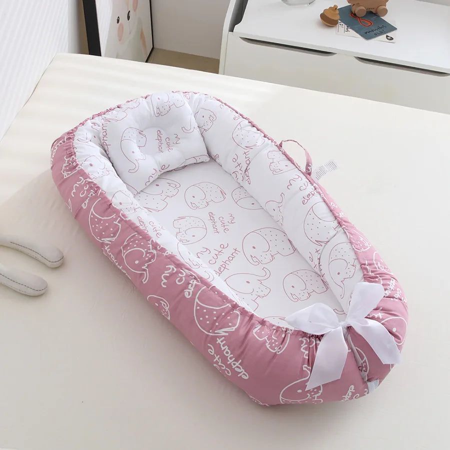 Infant Co-Sleeping Bed Nest Newborn Toddler Bassinet with Fence Bumper Crib Baby Cradle Cot for Safe Sleeping