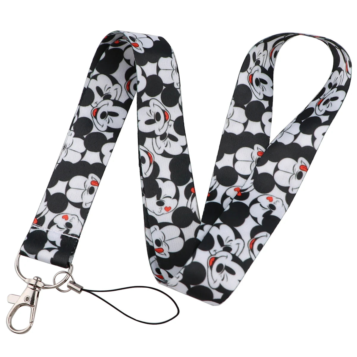 KKZ004 Mickey&Minnie Stitch Lanyard For Keys Keychain Badge Holder ID Credit Card Pass Hang Rope Lariat Phone Charm Gift