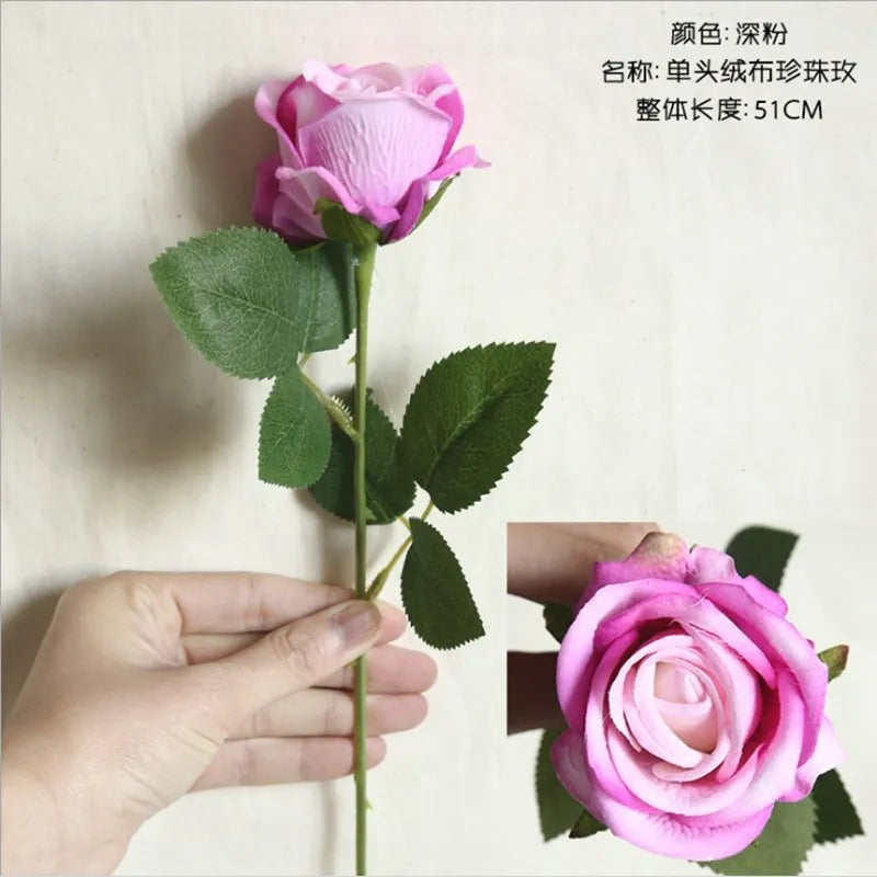 Artificial Flower silk Rose Valentine's Home vase Decor Wedding bridal bouquet Outdoor Garden bonsai arch Holiday Party Diy gift