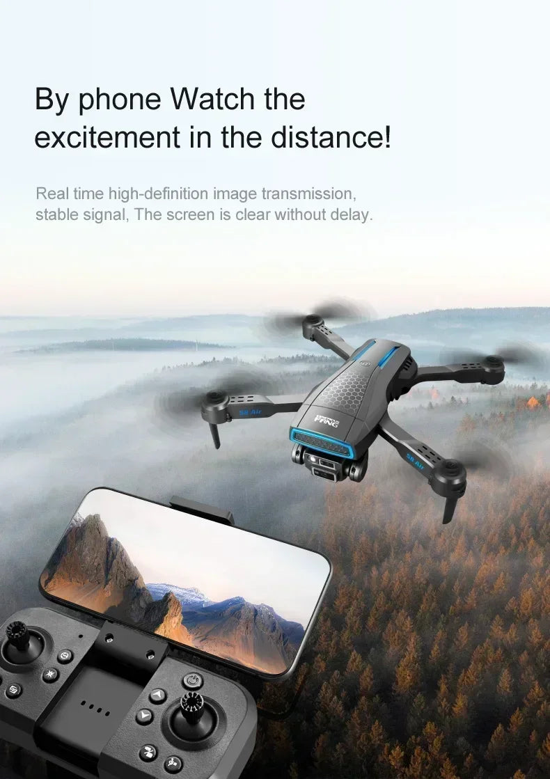 New S8 AIR GPS 5G Drone 8K HD Camera WIFI FPV Obstacle Avoidance Optical Flow Cool Lighting RC Foldable Quadcopter Gifts Toys