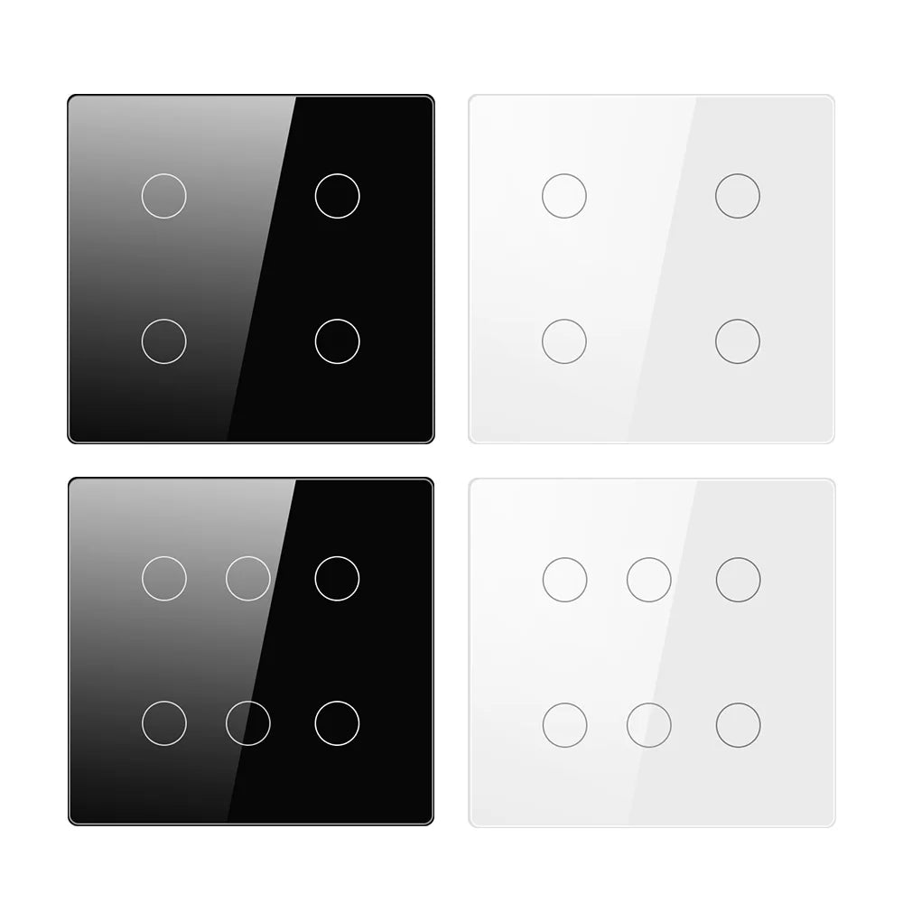 Tuya Smart WiFi Light Switch 4x4 Brazil Light Wall Switches Touch Panel 4/6 Gang Wireless Control for Alexa Google Home 100-250V