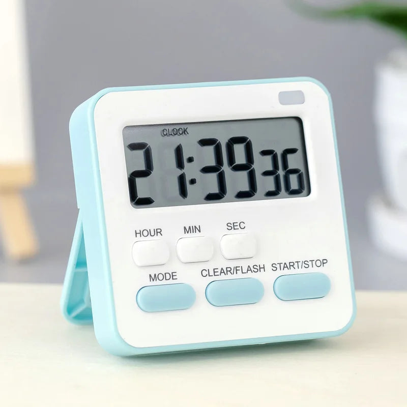 Portable Mini Digital Clock with Flashing Light Timer Cooking Kitchen Sport Study Game with Magnetic Countdown Alarm Clock 2023