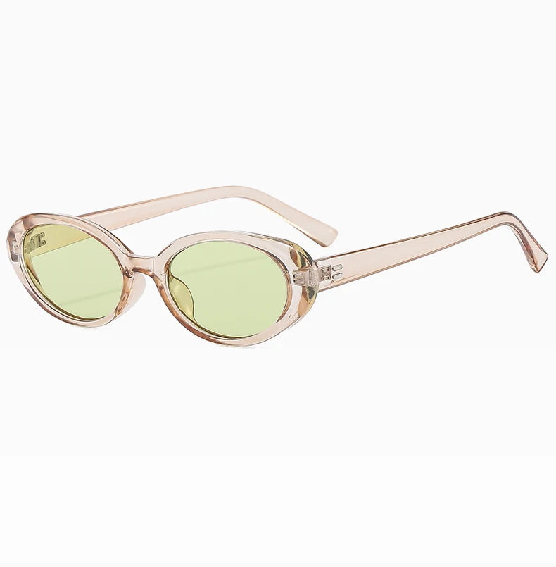New Women's Retro Oval Sunglasses Black Small Frame Fashion Brand Trendy Hot Points Sun Glasses Female Lady Goggle UV400