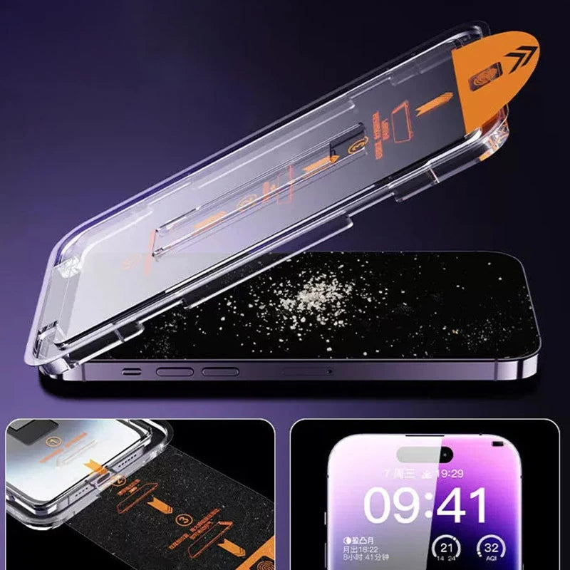 1/2PCS Premium Tempere Glass For iPhone 16 Pro Max Dust Free Screen Protector for iPhone 14 15 Pro Max 15+ 16 Plus 16 Pro Glass