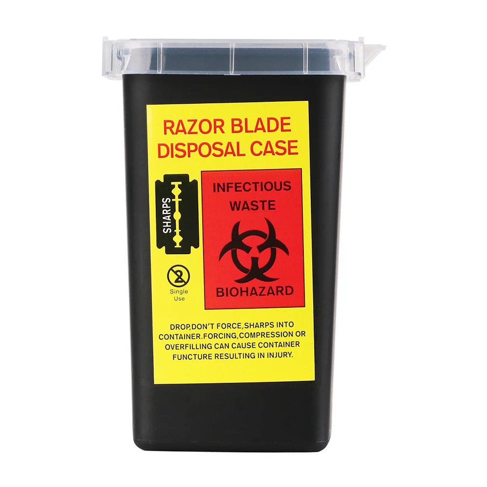1L Tattoo Sharps Collection Bucket Storage Container Needle Disposing Sharps Blades Eyebrow Trimmers Glass Fragments Storage Bo