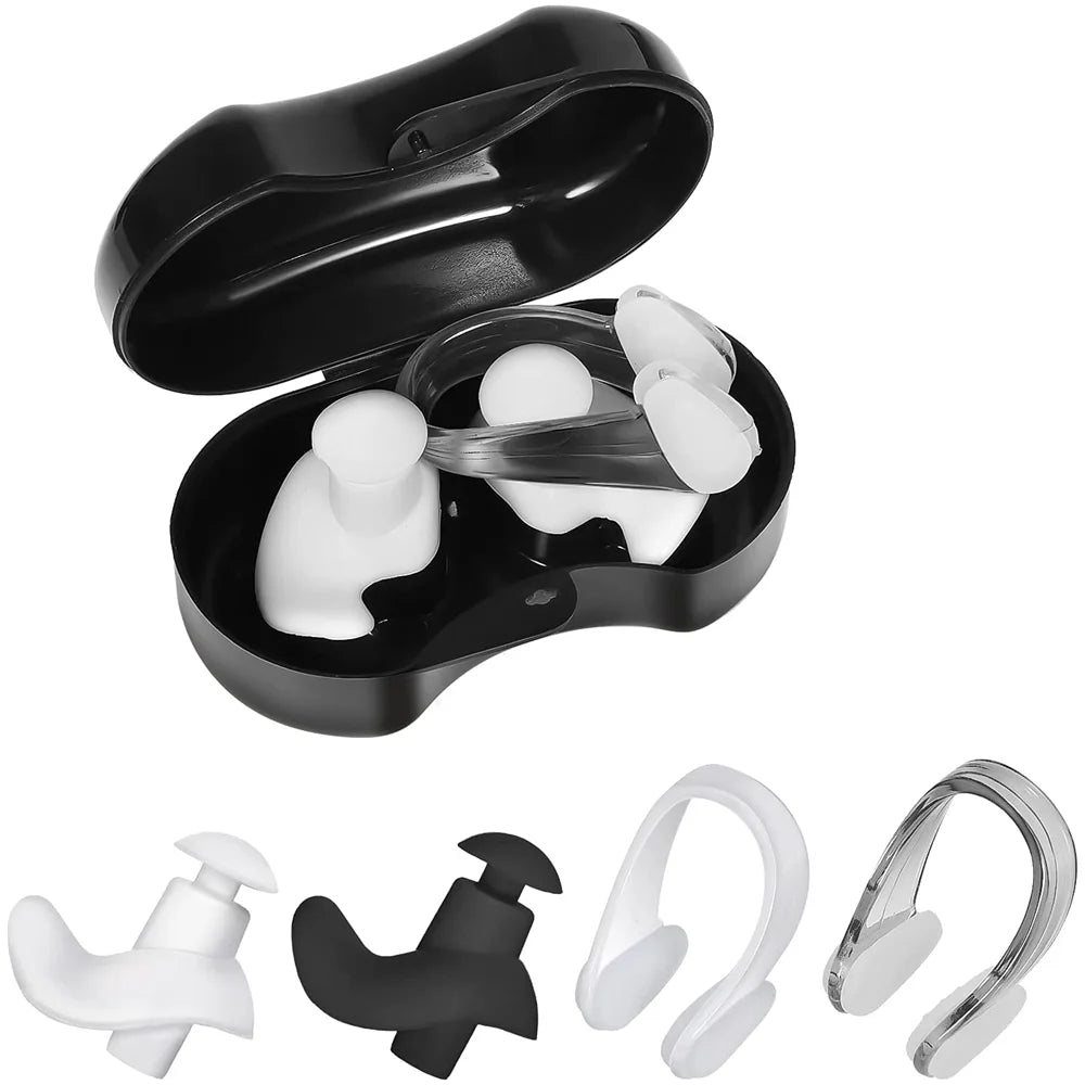 Swimming nose clip earplug set silicone environmentally friendly nose clip earplugs children adult beginners swimming supplies