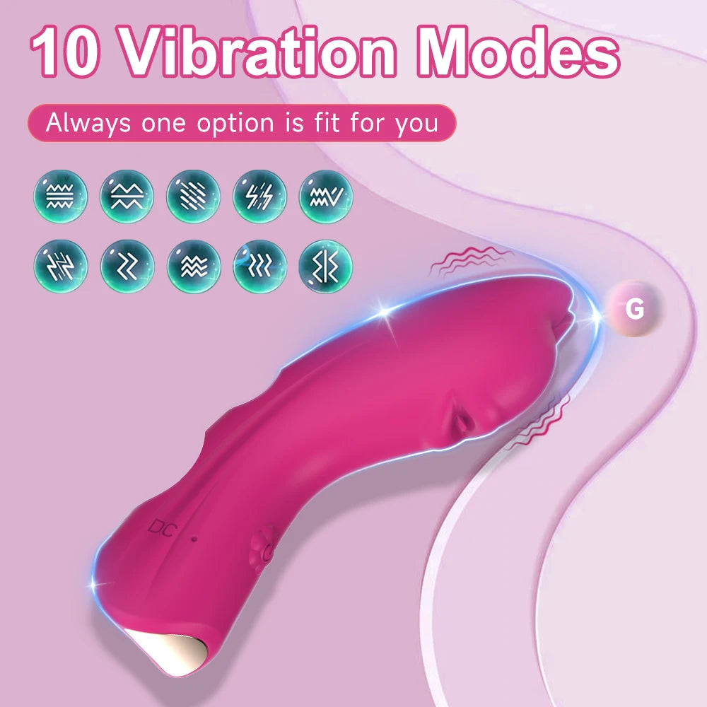 10 Speed G-Spot Finger Vibrator Clitoral Nipple Stimulation Massage Masturbator Suitable for Adult Women or Couples Sex Toy