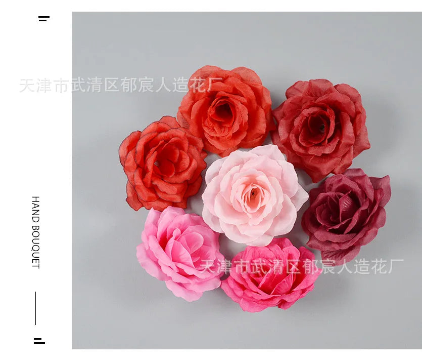 10pcs 10cm Artificial Roses Flower Heads DIY Wedding Home Decoration Party Festival Supplies Fake Flowers