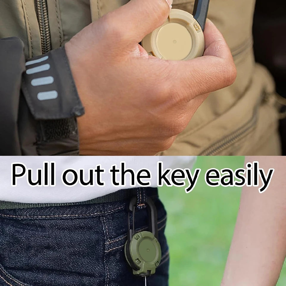 1/3Pcs Automatic Retractable Wire Rope Antitheft Easy-to-pull Buckle Rope Elastic Keychain Sporty Retractable Key Ring Anti Lost