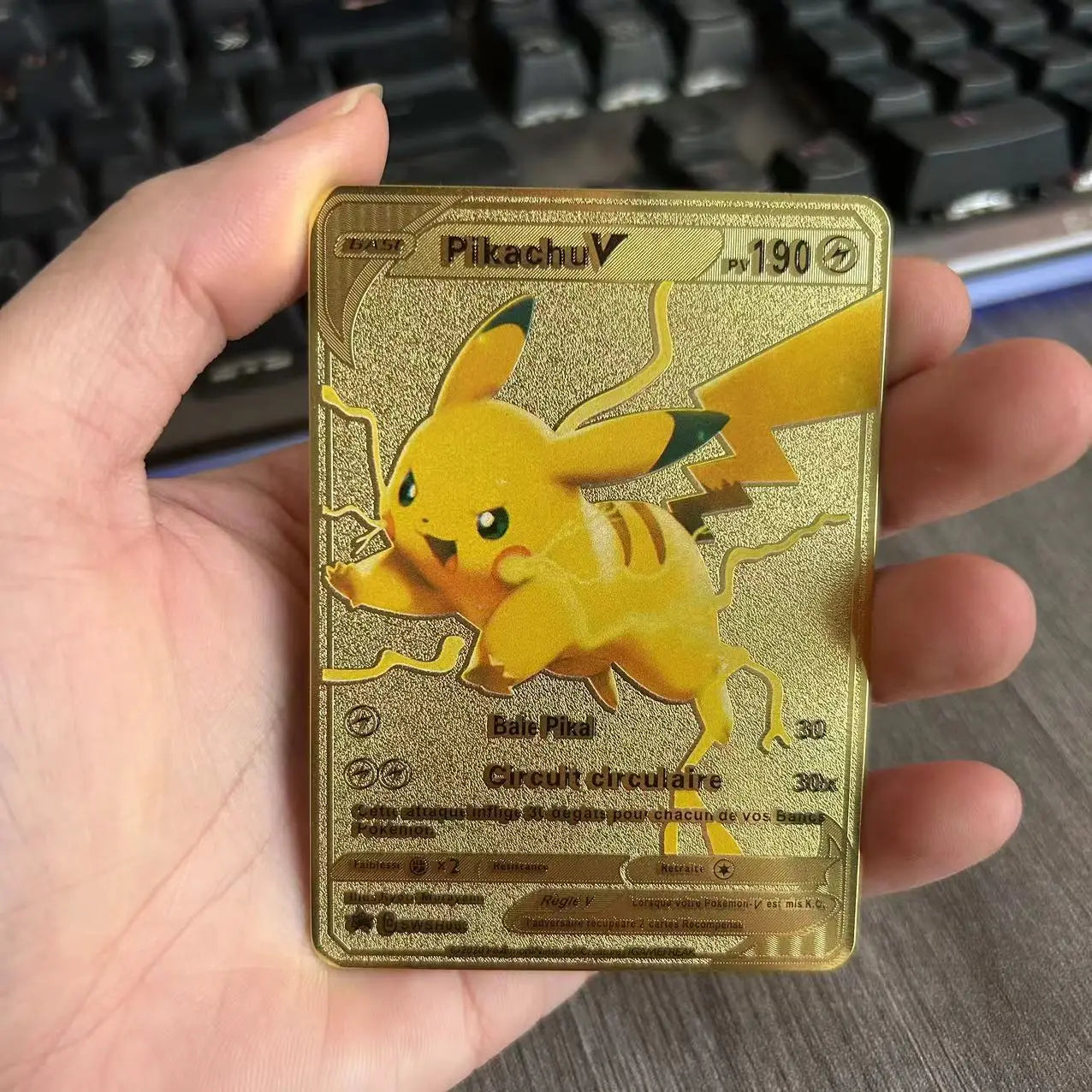 10000 Arceus Vmax DIY Golden Pokemon Cards in Spanish Iron Metal Pokmo Letters Kids Gift Game Collection Cards