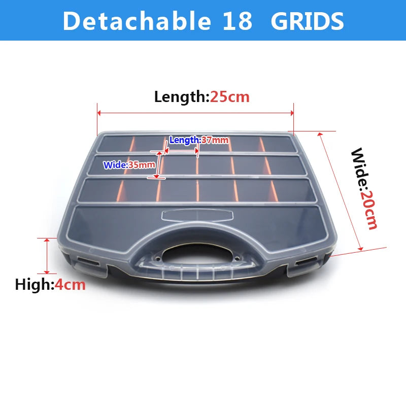2-24 Grids Screw Organizer Container Box Plastic Transparent Compartment Adjustable Storage Box For Jewelry Button Hardware Tool